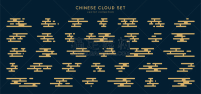 华丽的,云,矢量,传统,日本,高雅,背景分离,边框,简单,复古风格