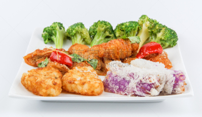 豆腐,花椰菜,绿色,土豆饼,床单,餐具,胡萝卜,水平画幅,素食,国际比赛