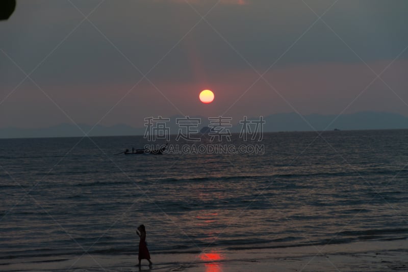 泰国,海洋,山,在上面,湖,背景,夏天,户外,莱雷海滩,天空