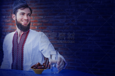 男人,斋月,等,灵性,络腮胡子,俄罗斯人,水平画幅,夜晚,白人,男性