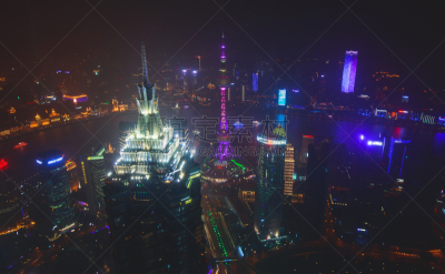 上海环球金融中心,外滩,浦东,上海,观测点,摄像机拍摄角度,夜晚,宽的
