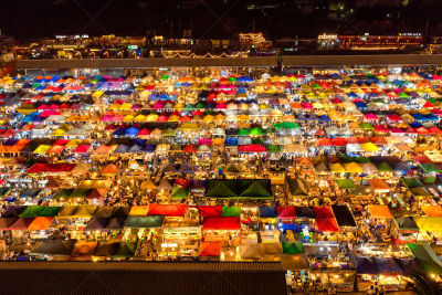夜市,户外,泰国,市场,曼谷,临时的,大帐篷,水平画幅,夜晚,旅行者