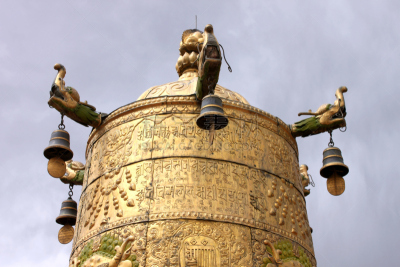 中国,黄金,风铃,大昭寺,铃,车轮,宫殿,修道院,佛,灵性