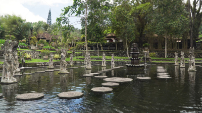 巴厘岛,印度教,寺庙,江南区,水,水平画幅,建筑,无人,喷泉,户外