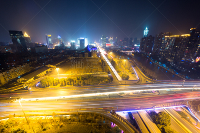 夜晚,交通,都市风景,高架道路,星迹,天空,水平画幅,无人,陆用车,户外