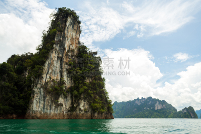 湖,泰国,山,喀斯特,网线插头,水,天空,美,水平画幅,无人