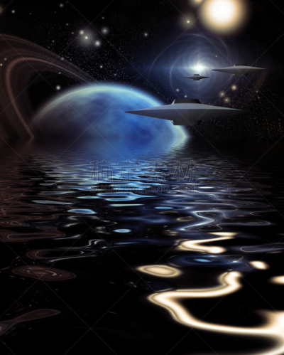 外星人,手艺,海洋,在上面,垂直画幅,水,天空,美,未来,星星