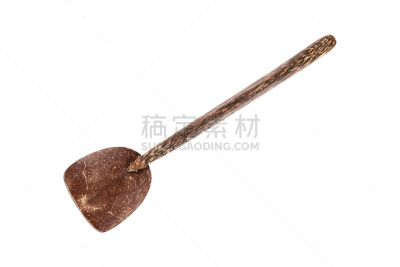 长柄勺,白色,一个物体,椰子,分离着色,坚果壳,搅棒,掷球击椰子游戏,舀勺,褐色