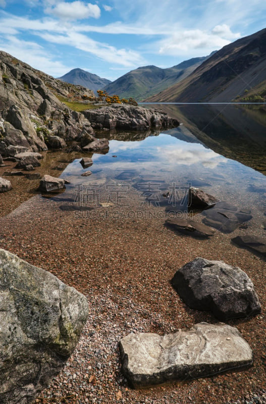 英格兰湖区,地形,瓦斯特湖,非凡的,斯科菲峰,wastwater湖,大盖博山,自然,坎布里亚,垂直画幅