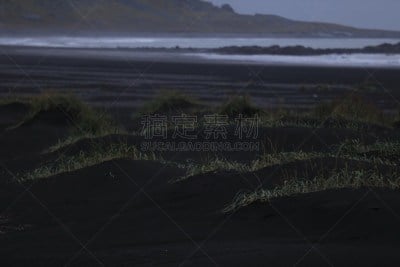冰岛赫本,瓦特纳冰原,六月,水平画幅,沙子,无人,夏天,户外,海滩,沙丘