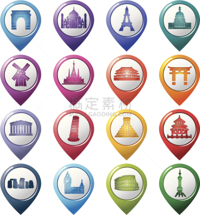 指示棒,计算机图标,风景,斑点,名声,华盛顿广场拱门,天坛,比萨斜塔