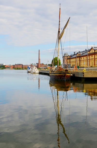 海景,ostrobothnia,西芬兰省,垂直画幅,水,客船,无人,海港,古典式,货运