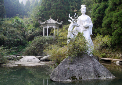 神话,山,中国,雕像,运动保护装,女性,衡山,仙境角,长沙,掸邦
