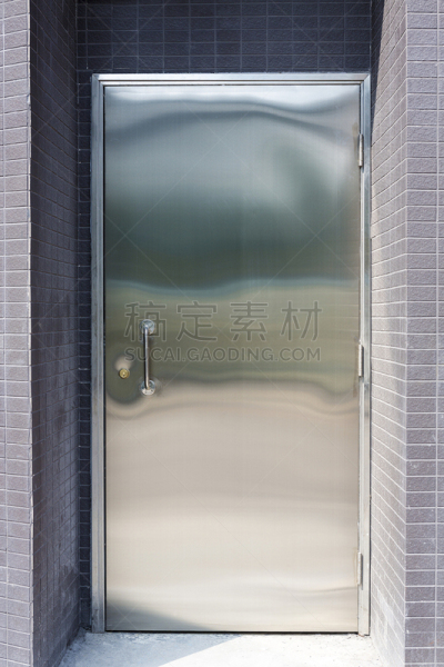 钢铁,门,垂直画幅,禁止出入标志,灰色,墙,银色,绝望,瓷砖,城市