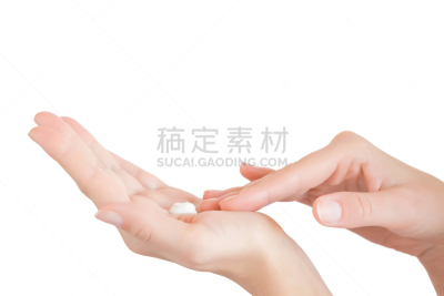 奶油,女人,手,概念,理毛行为,皮肤,柔和,健康保健,白色背景,关爱