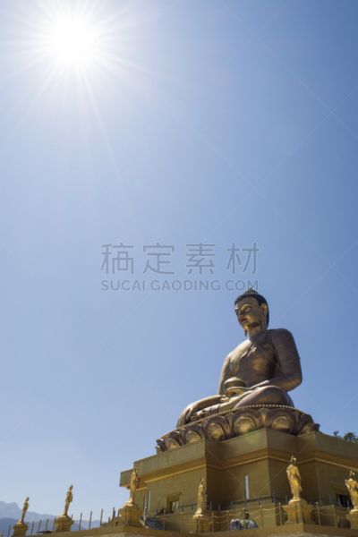 廷布,佛,宏伟,不丹,垂直画幅,天空,无人,巨大的