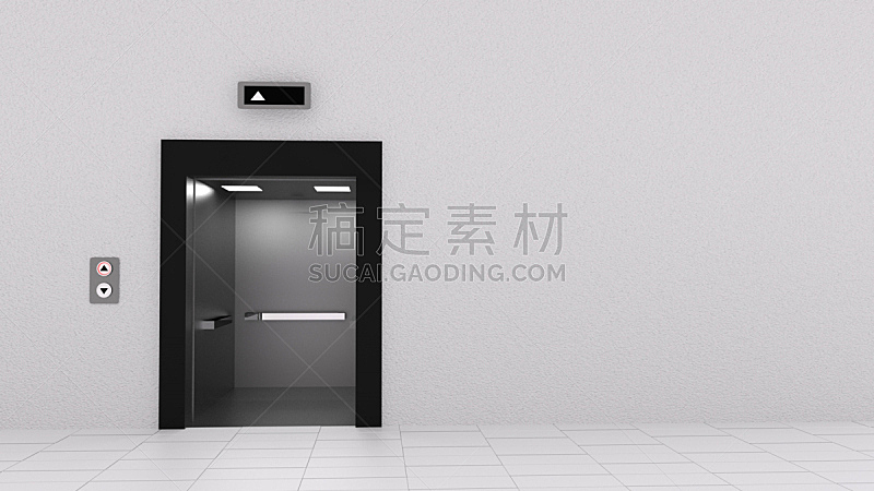 电梯,开着的,三维图形,门,推拉门,拉丝金属,大厅,门口,水平画幅,形状