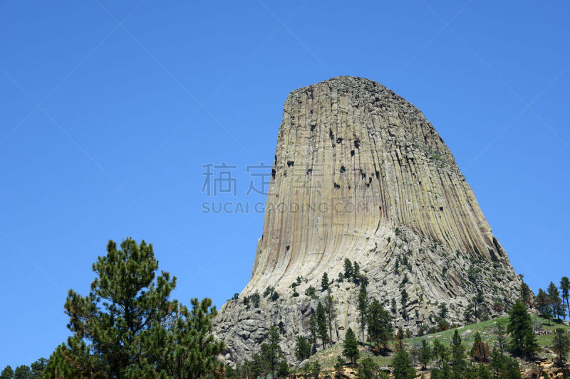 恶魔,塔,桨叉架船,怀俄明,著名景点,棕熊,黑山,爪,岩石,夏天