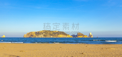岛,自然,全景,图像,海洋,美,船,无人,加泰隆尼亚,水