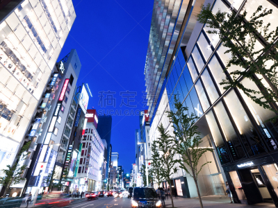 银座,东京,国内著名景点,黄昏,购物中心,户外,城市,都市风景,日本,市区