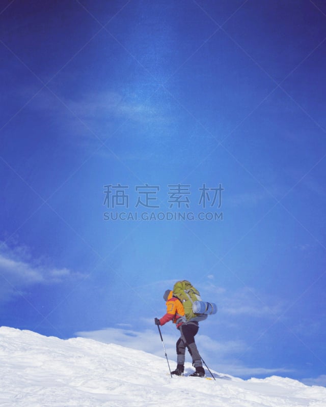 冬天,山,徒步旅行,垂直画幅,稀缺,休闲活动,雪,平和,宁静,夏天