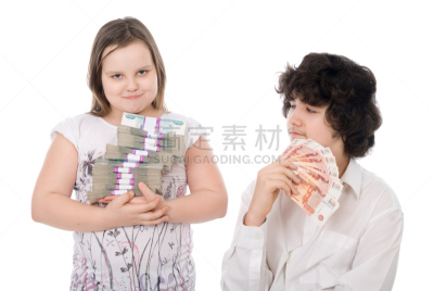 女孩,男孩,青少年,半身像,男性,现代,信用卡,兄弟,儿童,女人