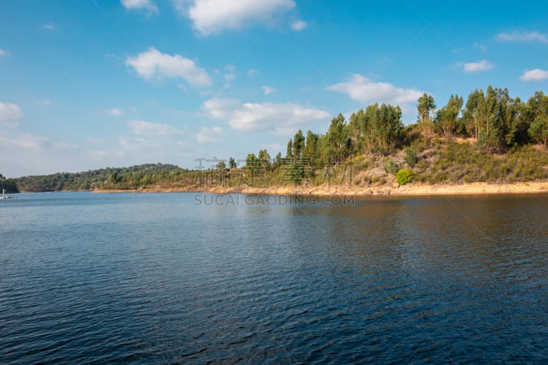 水坝,自然美,阿连特茹,环境保护,海岸线,湖,河流,背景,夏天,户外