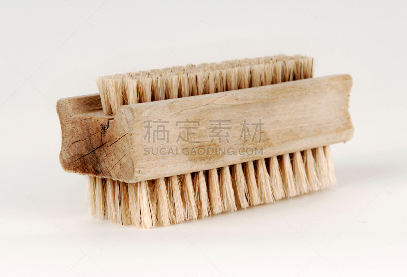 指甲刷,彻底洗刷,水平画幅,木制,无人,背景分离,白色,彩色图片,剪贴路径,卫生