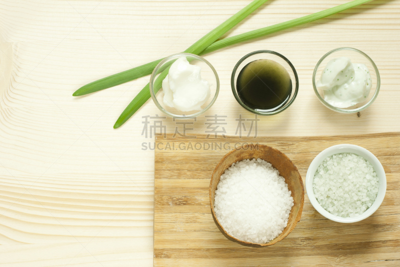 浴盐,化妆用品,乳木果,水晶治疗,药膏,洁面乳,留白,水平画幅,无人,玻璃