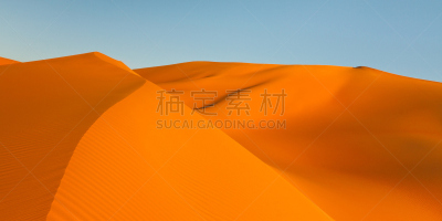 沙丘,金色,全景,乌巴里区域,奥巴里沙海,费赞（利比亚西南区域）,利比亚沙漠,利比亚,天空,水平画幅