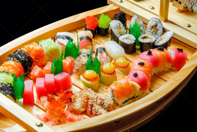 海产,清新,寿司,日本食品,餐具,鱼子酱,水平画幅,配方,生食,膳食
