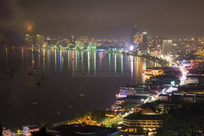 曙暮光,芭堤雅,城市,海洋,时间,水,天空,美,度假胜地,客船