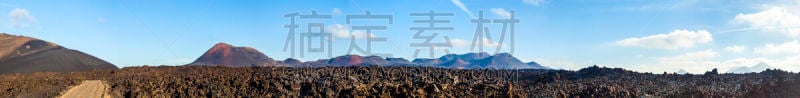 timanfaya national park,兰萨罗特岛,西班牙,火山,天空,水平画幅,无人,火山地形,大西洋群岛,夏天