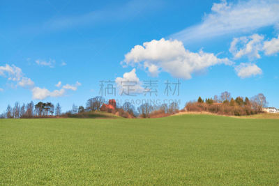 吕根岛,春天,德国,岛,北,自然美,宾茨,裸麦,福音派的教义,天空