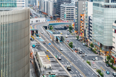 都市风景,日本,城市天际线,银座,东京,城市生活,汽车,城镇景观,交通,云