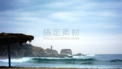 天空,水平画幅,埃斯孔迪多港,无人,户外,海洋,拉丁美洲,波浪,海浪,海滩