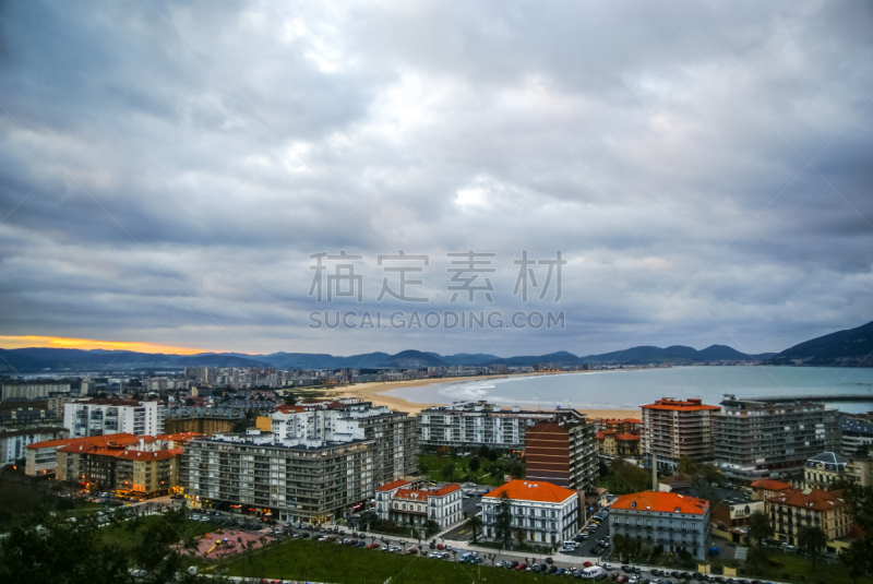 西班牙,风景,坎塔布利亚,海景,拉雷多,水,美,海滩,水平画幅,著名景点