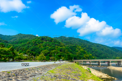 京都府,日本,渡月桥,岚山,水平画幅,地形,旅行者,户外,鸭川,山