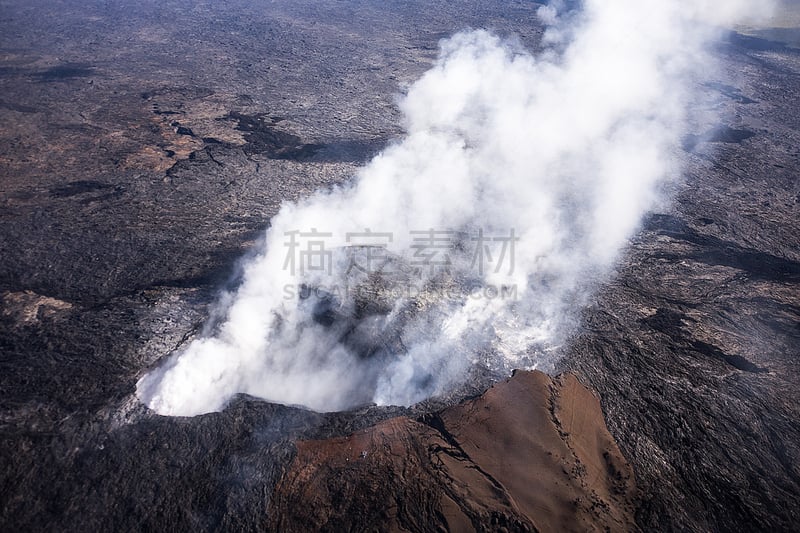 夏威夷大岛,住房,几劳亚活火山,自然,水平画幅,熔岩,太平洋岛屿,房地产,户外,烟