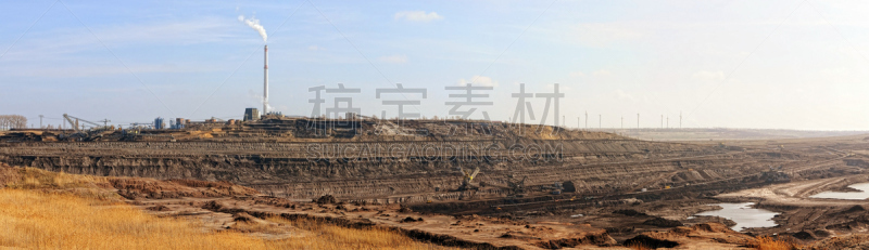 矿坑,开着的,队服,风景,全景,开挖矿山,Lignite,户外