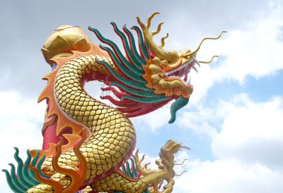 雕像,中国龙,刺刀,灵性,时尚,新的,艺术,水平画幅,无人,符号