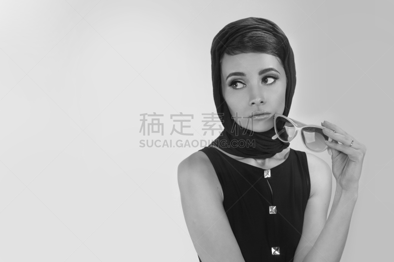 青年女人,自然美,美,留白,彩妆,水平画幅,美人,古典式,白人,特写