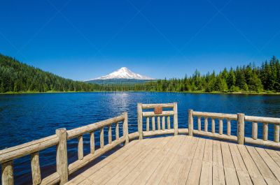 特里林湖,胡德雪山,夏天,十峰谷,卡斯基德山脉,俄勒冈州,俄勒冈郡,水平画幅,雪,无人