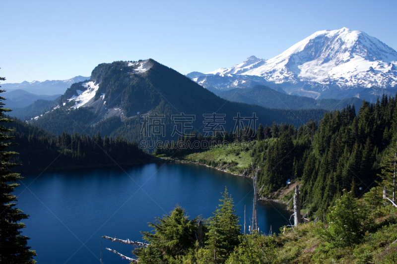 雷尼尔雪山,山,萨密特湖,阿尔卑斯湖荒野地,雨山国家公园,皮尔斯县,水,天空,国家公园,休闲活动