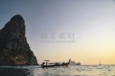 泰国,莱雷海滩,亚洲,东南亚,图像,海洋,船,无人,海岸线,户外