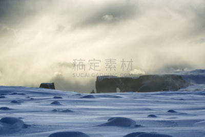 蒂霍拉伊,半岛,南,冰岛,早晨,无人,维克,冬天,2015年,图像