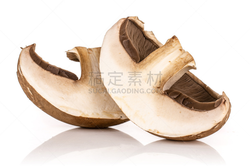 白色,蘑菇,褐色,分离着色,波托贝洛蘑菇,深的,暗色,清新,背景分离,食品
