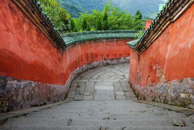 寺庙,远古的,道教,武当山,中心,美,台阶,水平画幅,传统,旅行者