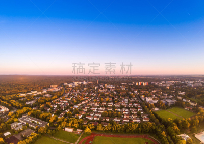 夜晚,夏天,埃朗根,巴伐利亚,德国,航拍视角,图像,伦敦城,体育场,天空