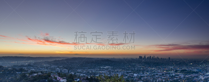 蓝色,洛杉矶,钟面,办公室,天空,美,公园,水平画幅,山,无人
